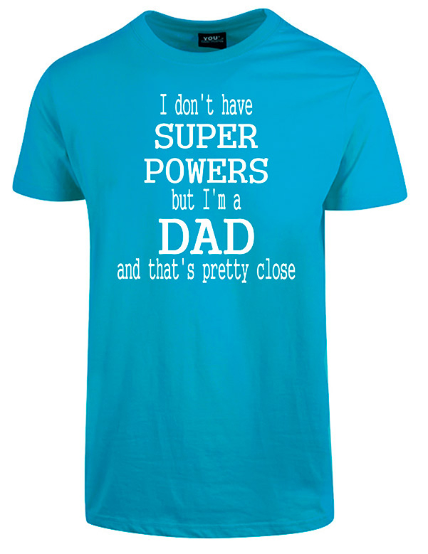 Super powers fars dag t-shirt - Turkis