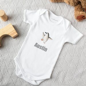 Baby Bodyer med Tryk - Kortærmet - Hvid - 74/80