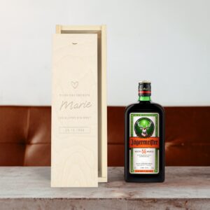 Jägermeister-likør - indgraveret æske