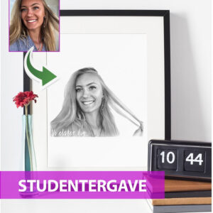 Studentergave - Portrættegning efter dine fotos