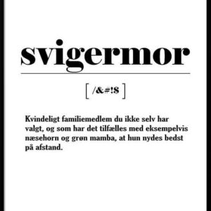Svigermor - definitionsplakat