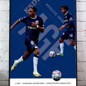 AGF-plakat - 2 spillere - Gift Links og Jonas Jensen-Abbew - 50 x 70 cm - Kr. 279,-