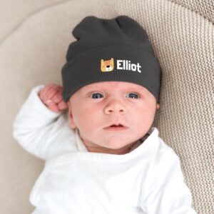 Babyhue med personligt design - Antracit