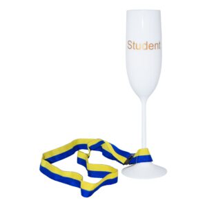 Champagneglas Student med Bånd - 1-stk
