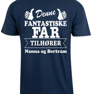 Far tilhører t-shirt med børnenes navne - Navy