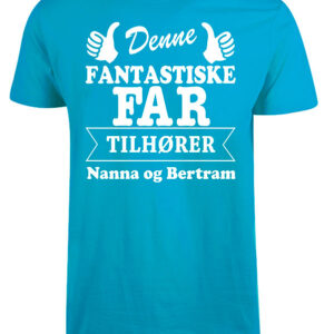 Far tilhører t-shirt med børnenes navne - Turkis