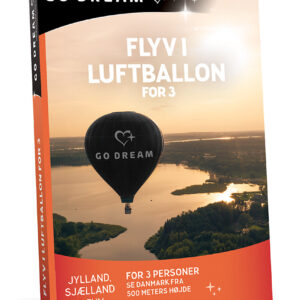 Go Dream FLYV I LUFTBALLON - 3 PERSONER- Oplevelsesgaver ADVENTURE - At flyve i en varmluftballon er en anderledes og uforglemmelig oplevelse. Det er