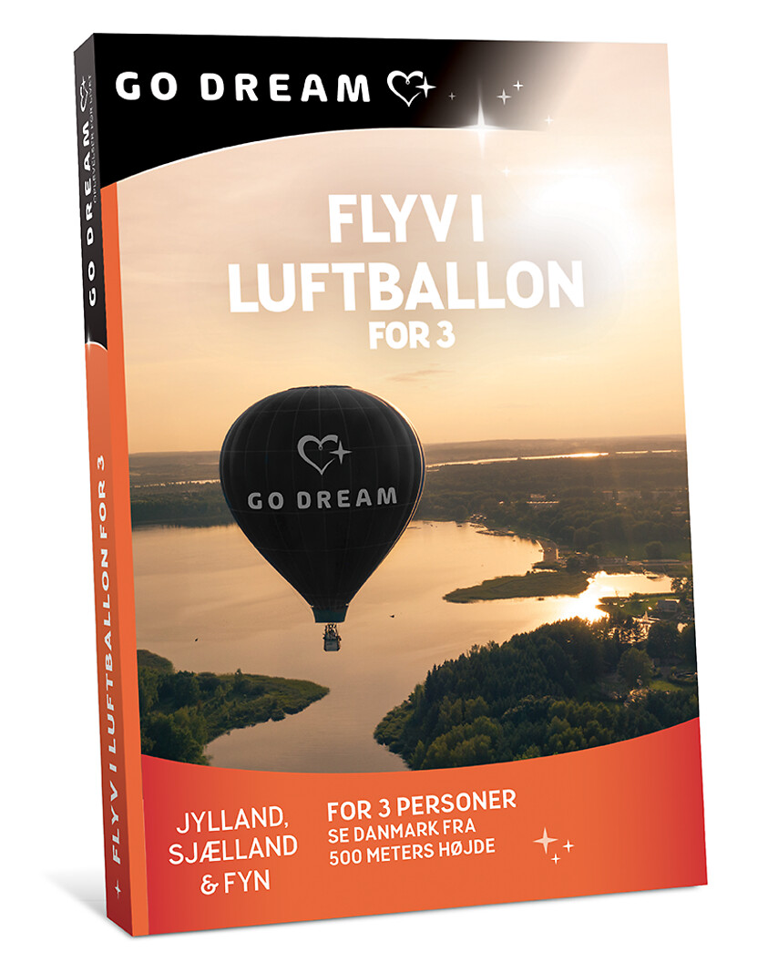 Go Dream FLYV I LUFTBALLON - 3 PERSONER- Oplevelsesgaver ADVENTURE - At flyve i en varmluftballon er en anderledes og uforglemmelig oplevelse. Det er