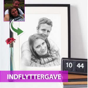 Indflyttergaver - Portrættegning efter dine fotos