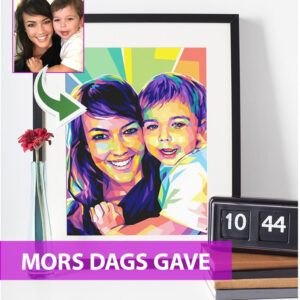 Mors dags gave - pop art tegning efter dine fotos