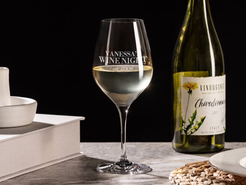 Personligt Spiegelau Hvidvinsglas med Gravering - Egen Tekst