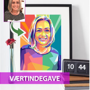 Værtindegave - pop art tegning efter dine fotos
