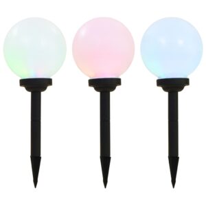 vidaXL LED-solcellelamper 3 stk. 20 cm rund RGB-farver