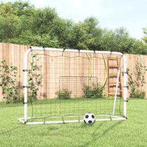 vidaXL fodbold-rebounder med net 184x61x123 cm stål og PE sort og hvid