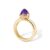 Blossom forgyldt ring med lille lilla ametyst og blomster