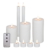 Cozzy bloklys, stagelys og fyrfadslys i gaveæske, 3D flamme, hvid, 10 dele