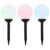 vidaXL LED-solcellelamper 3 stk. 20 cm rund RGB-farver